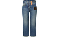 LOUIS VUITTON Frayed Hem Stonewashed Monogram Patch Jeans