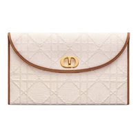 DIOR 30 Montaigne Woven Cotton Clutch Women's Beige