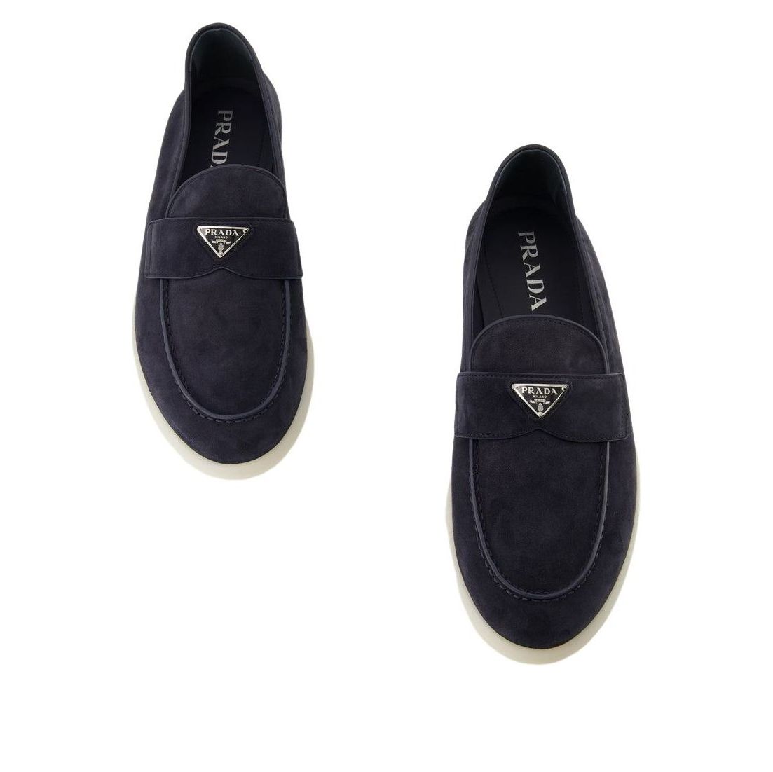 PRADA SS26 Suede Logo Loafer 'Navy' 2DG124-103-F0008