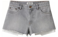 MIU MIU FW23 Denim Shorts Women's Gray