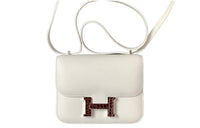 HERMES Constance Touch Combo Crocodile Leather Shoulder Bag Crossbody Bag Mini Women's 01 Pure White