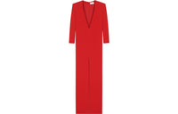 SAINT LAURENT Long Sleeved Dresses Women's Red