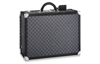 LOUIS VUITTON Canvas With Leather Trim Suitcase Hard Case Storage Box Men's Black