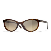 CHANEL Resin Cat Eye Sunglasses Unisex Tortoiseshell
