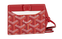 GOYARD Canvas With Calfskin Card Holder Unisex Red