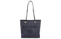 CHANEL Canvas Canvas Bag Beach Bag Handbag Shoulder Bag Women's Black