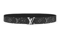 LOUIS VUITTON Individual Double-Sided Smooth Buckle Belt Men's Black Width: 4cm