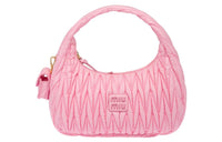 MIU MIU Matelassé Fabric Shoulder Bag Handbag Women's Pink