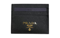PRADA Leather Card Holder Men's Black