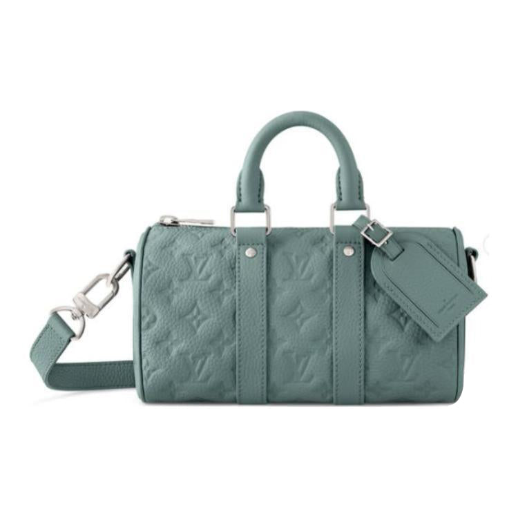 LOUIS VUITTON KeepallBandoulière Leather Shoulder Bag, Crossbody Bag, Handbag Regular Men's Green