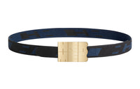 HERMES Nylon Other Belts Men's Black/Dark Blue Width: 3.2cm