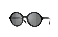 CHANEL Acetate Round Sunglasses Men's Black