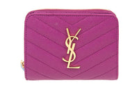 SAINT LAURENT Monogram Embossed Calfskin Wallet Women's