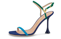 LOUIS VUITTON Blossom One-Strap Sandals 9.5cm Women's Blue Green