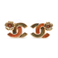 CHANEL 2003 Cc Flower Stud Earrings