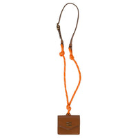 MIU MIU Leather Earphone Case Women's Cognac & Orange