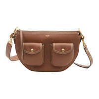 CELINE Calfskin Shoulder Bag Women's Brown