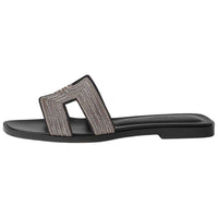 HERMES Oran Slide Slippers Women's Black