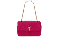 SAINT LAURENT Jamie Wool Tweed Shoulder Bag Crossbody Bag Handbag Medium Size Women's Magenta