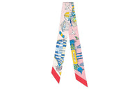 HERMES Small Silk Scarves Women's Pink/Blue/Fresh Yellow