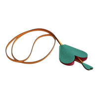 HERMES Leather Keychains Unisex Green/Purple/Blue
