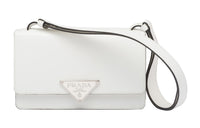 PRADA Leather Shoulder Bag Crossbody Bag Regular Women's White