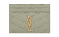 SAINT LAURENT CASSANDRE Cow Leather Card Holder Women's Mint Green