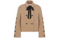 DIOR Laine Vierge Double Face Bouclette Beige Jackets Coats Women's Brown
