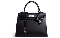 HERMES Kelly Epsom Leather Kelly Bag Handbag Women's Black