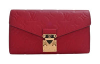 LOUIS VUITTON Leather Wallet Regular Women's Red