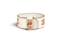 HERMES Calfskin Rose Gold-Plated Bangles Women's Beige