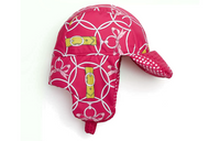 HERMES Canvas Trapper Hats Women's Pink