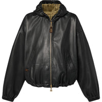 LOUIS VUITTON Leather Hooded Jacket