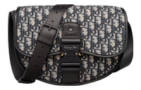 DIOR Leather Printed Shoulder Bag Crossbody Bag Men's Beige/Black