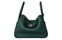 HERMES Taurillon Clemence Leather Handbag Shoulder Bag Women's 6O Vert Cypres Pine Green