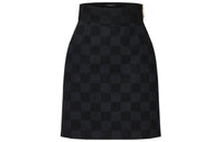 LOUIS VUITTON Damier Graphite Denim Pencil Skirt