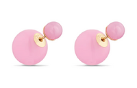 DIOR Resin Stud Earrings Women's Pink