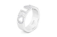 CELINE Monochroms Strass Ring In Brass With Rhodium Finish And Crystals