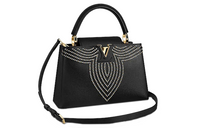 LOUIS VUITTON Capucines Cow Leather Capy Sine Handbag Women's Black