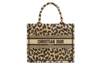 DIOR BookTote Pattern Embroidery Tote Bag Shopping Bag Handbag Women's Leopard Print