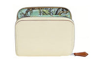 HERMES Silk'In Epsom Calfskin Cropped Card Holder Wallet Women's Cream White/Mint