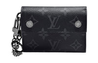 LOUIS VUITTON Monogram Canvas With Cow Leather Wallet Women's Black