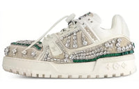 LOUIS VUITTON Trainer Maxi Low-Top Skateboard Shoes Men's White Beige Green