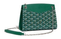 GOYARD Rouette Canvas With Leather Tote Chain Bag Shoulder Bag Mini Women's Green