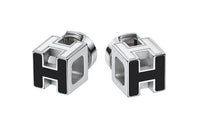 HERMES Stud Earrings Women's Black