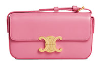 CELINE Shiny Cow Leather Shoulder Bag, Handbag, Shoulder Bag Women's Vibrant Pink