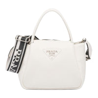 PRADA Leather Shoulder Bag Crossbody Bag Handbag Small Size Women's White
