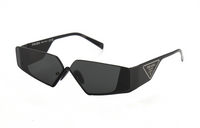 PRADA Metal Irregular Shape Sunglasses Women's Black