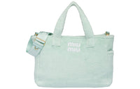 MIU MIU Leather With Cotton And Polyamide Handbag Women's Blue