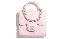 CHANEL Lambskin Clutch Women's Pink